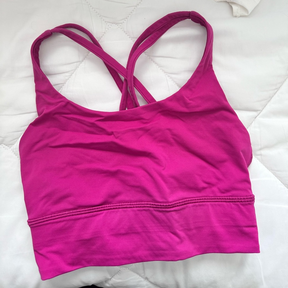 Lululemon pink longline sports bra
